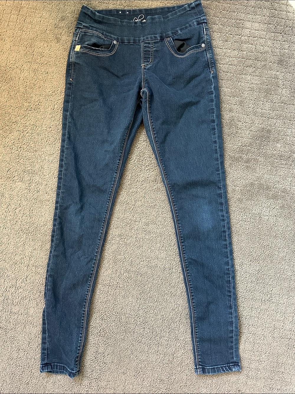 Women's Skinny Jeans in Dark Blue Stretch Denim
